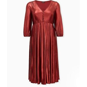 NEW Red Liquid Knit Tea Length Dress